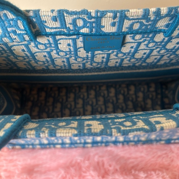 Dior Blue and Cream Monogram Tote - Picture 3 of 5